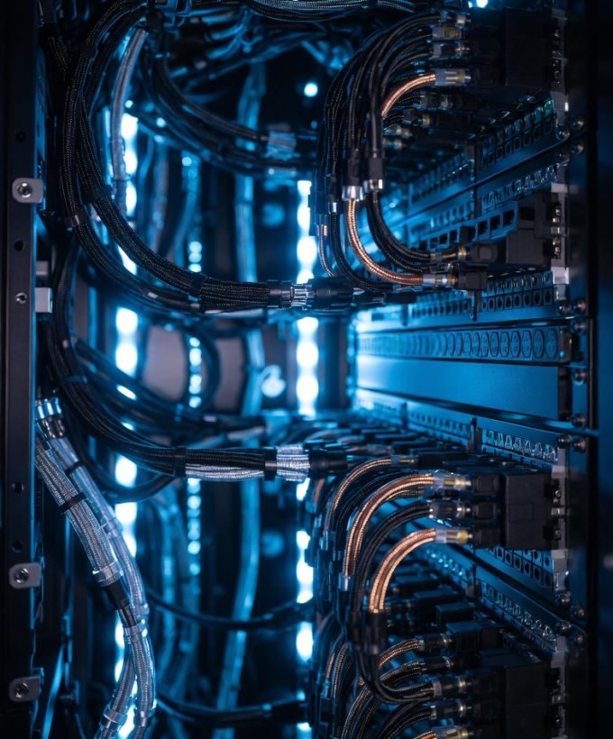 High-current PDU power cables and liquid cooling sensor harnesses for AI server racks and industrial automation - WireAssyTech.